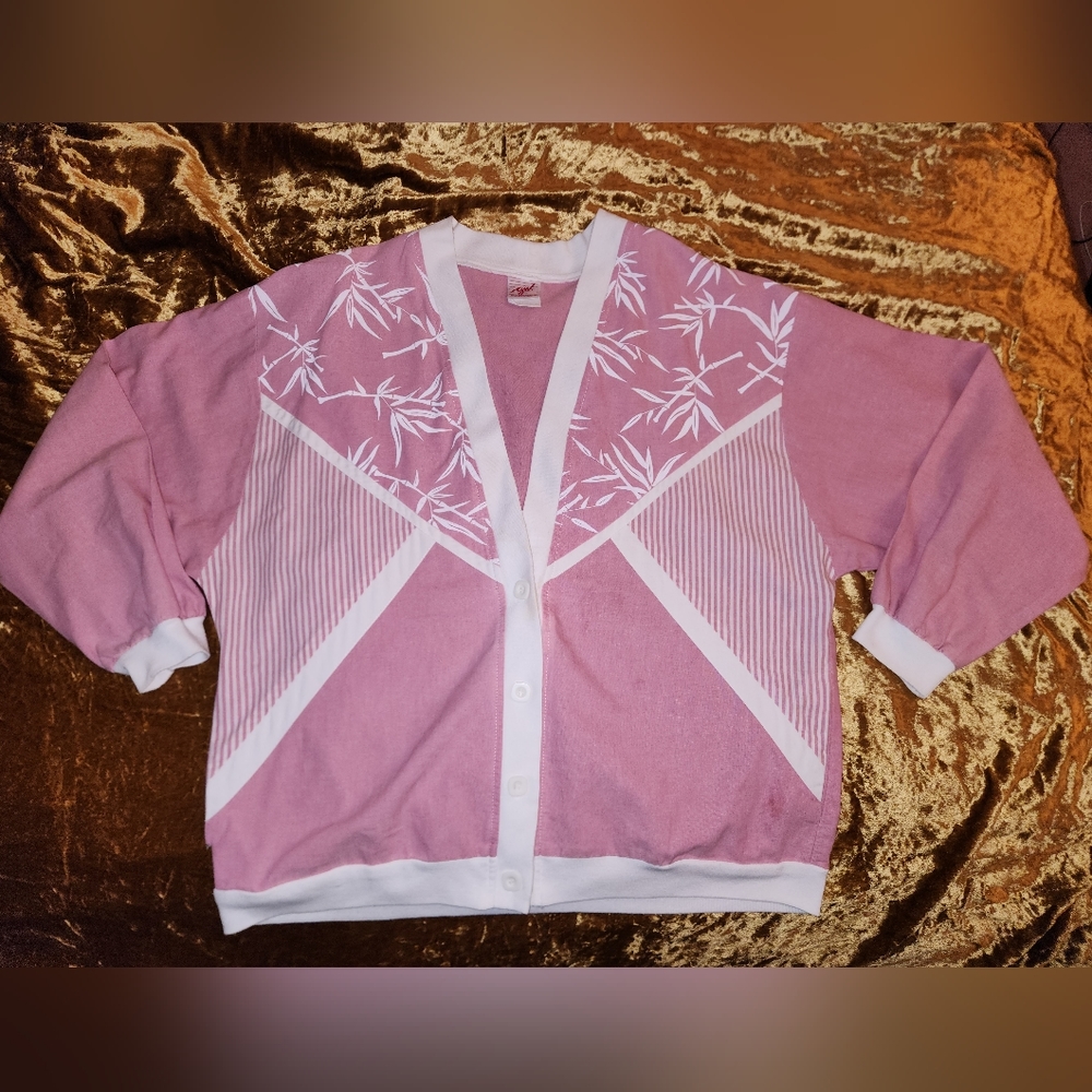 Vintage Pink Lightweight Cotton Button Jacket